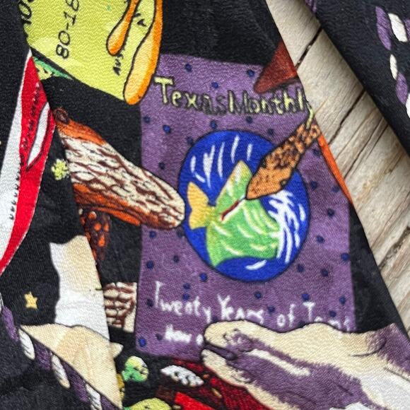 Nicole Miller Vintage Texas Theme Necktie Hand Sewn 100% Silk - Picture 5 of 10